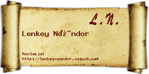 Lenkey Nándor névjegykártya